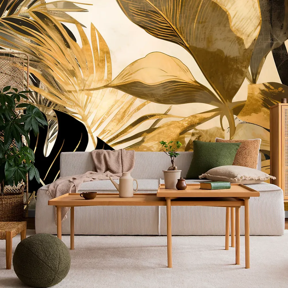 Muralo Papier Peint Photo Pour Salon PLANTES Feuilles Tropicales 405cm x 270cm- Papier Peint Panoramique