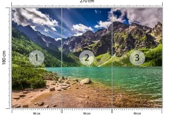 Muralo Papier Peint Photo Pour Salon PAYSAGE Lac Montagnes 270cm x 180cm- Papier Peint Panoramique