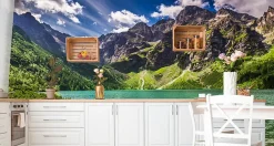 Muralo Papier Peint Photo Pour Salon PAYSAGE Lac Montagnes 270cm x 180cm- Papier Peint Panoramique