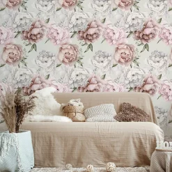 Muralo Papier Peint<Papier Peint PIVOINES Feuilles Nature Pour La Chambre
