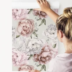 Muralo Papier Peint<Papier Peint PIVOINES Feuilles Nature Pour La Chambre