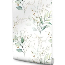 Muralo Papier Peint<Papier Peint Pour Chambre FEUILLES Aquarelle Nature