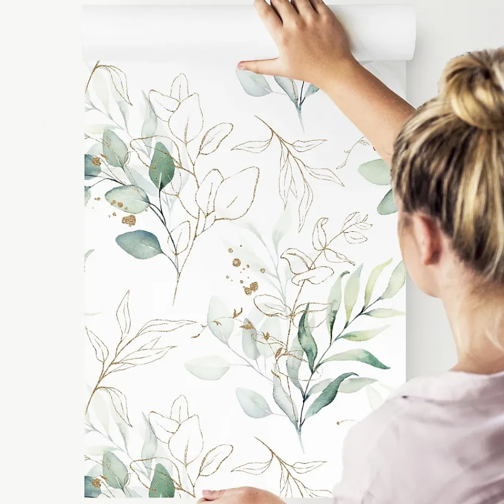 Muralo Papier Peint<Papier Peint Pour Chambre FEUILLES Aquarelle Nature