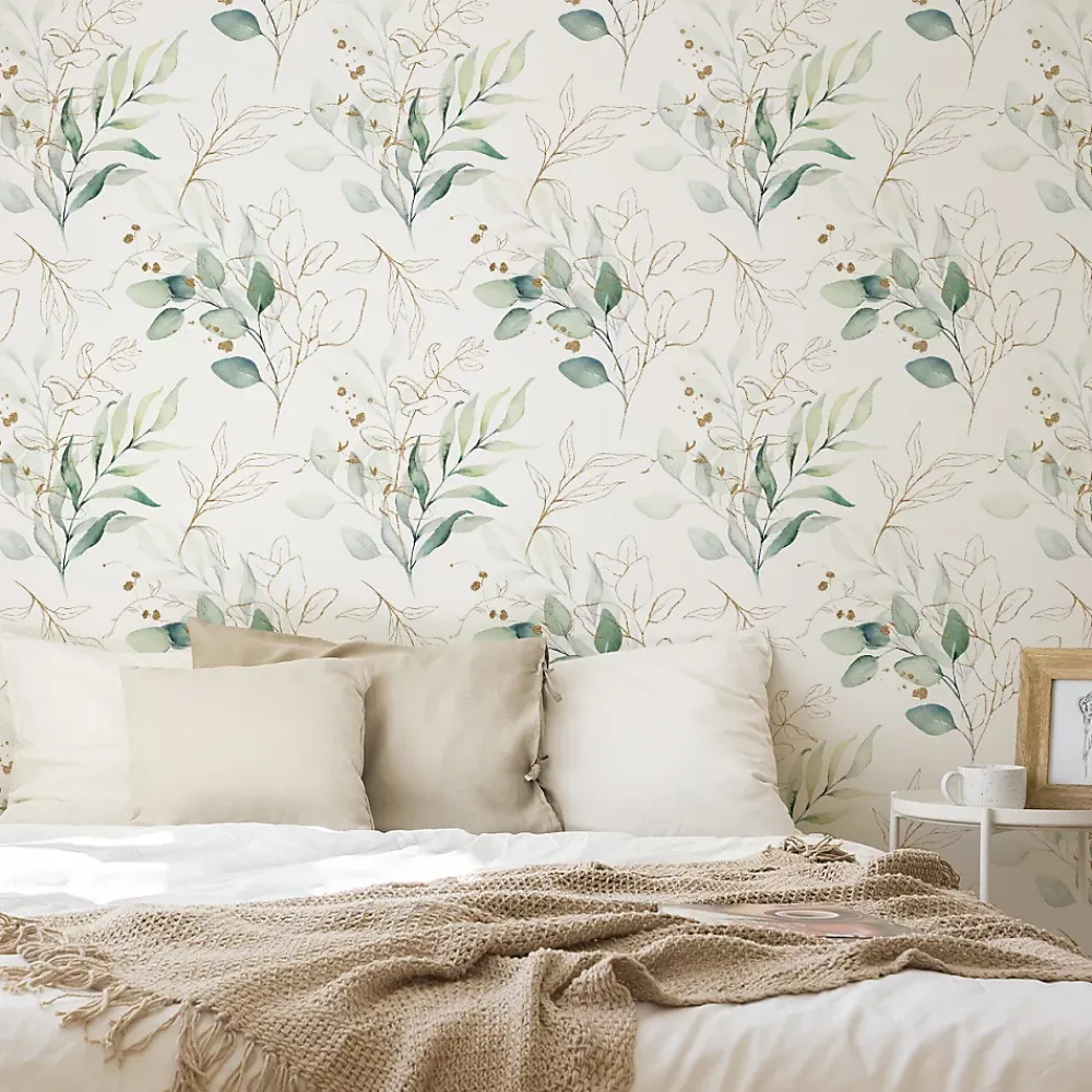 Muralo Papier Peint<Papier Peint Pour Chambre FEUILLES Aquarelle Nature