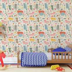 Muralo Papier Peint<Papier Peint Pour Chambre D'Enfant CHATS Animaux Colorés Plantes Conte De Fées