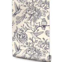Muralo Papier Peint<Papier Peint Pour La Chambre OISEAUX Fleurs Retro
