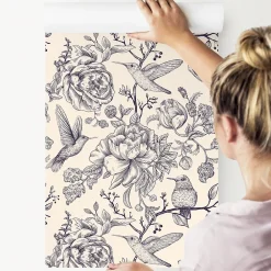 Muralo Papier Peint<Papier Peint Pour La Chambre OISEAUX Fleurs Retro