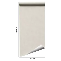GoodHome Papier Peint<Papier peint pré-encollé Easy Roll vinyle intissé uni grège l.53 x L.1005 cm, Coppins