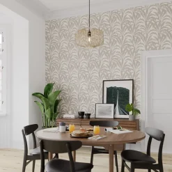 GoodHome Papier Peint<Papier peint pré-encollé vinyle intissé feuillage Easy Roll Duffy feuillage beige l.53 x H.1005 cm