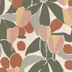 GoodHome Papier Peint<Papier peint pré-encollé vinyle intissé fleuri Easy Roll Bahulu multicolore l.53 x H.1005 cm