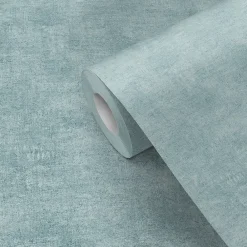 GoodHome Papier Peint<Papier peint pré-encollé vinyle intissé uni bleu pailleté Easy Roll Bagatelle l.53 x H.1005 cm
