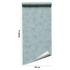 GoodHome Papier Peint<Papier peint pré-encollé vinyle intissé uni bleu pailleté Easy Roll Bagatelle l.53 x H.1005 cm