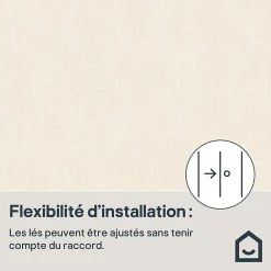 GoodHome Papier Peint<Papier peint pré-encollé vinyle intissé uni beige Easy Roll Coppins l.53 x H.1005 cm