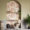 GoodHome Papier peint pré-encollé vinyle fleuri Easy Roll Basil fleurs multicolore l.53 x H.1005 cm- Papier Peint
