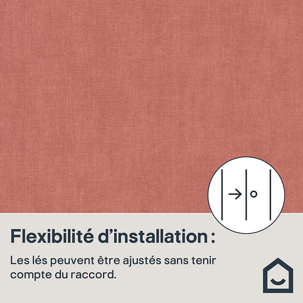GoodHome Papier Peint<Papier peint pré-encollé vinyle intissé uni terracotta Easy Roll Coppins l.53 x H.1005 cm