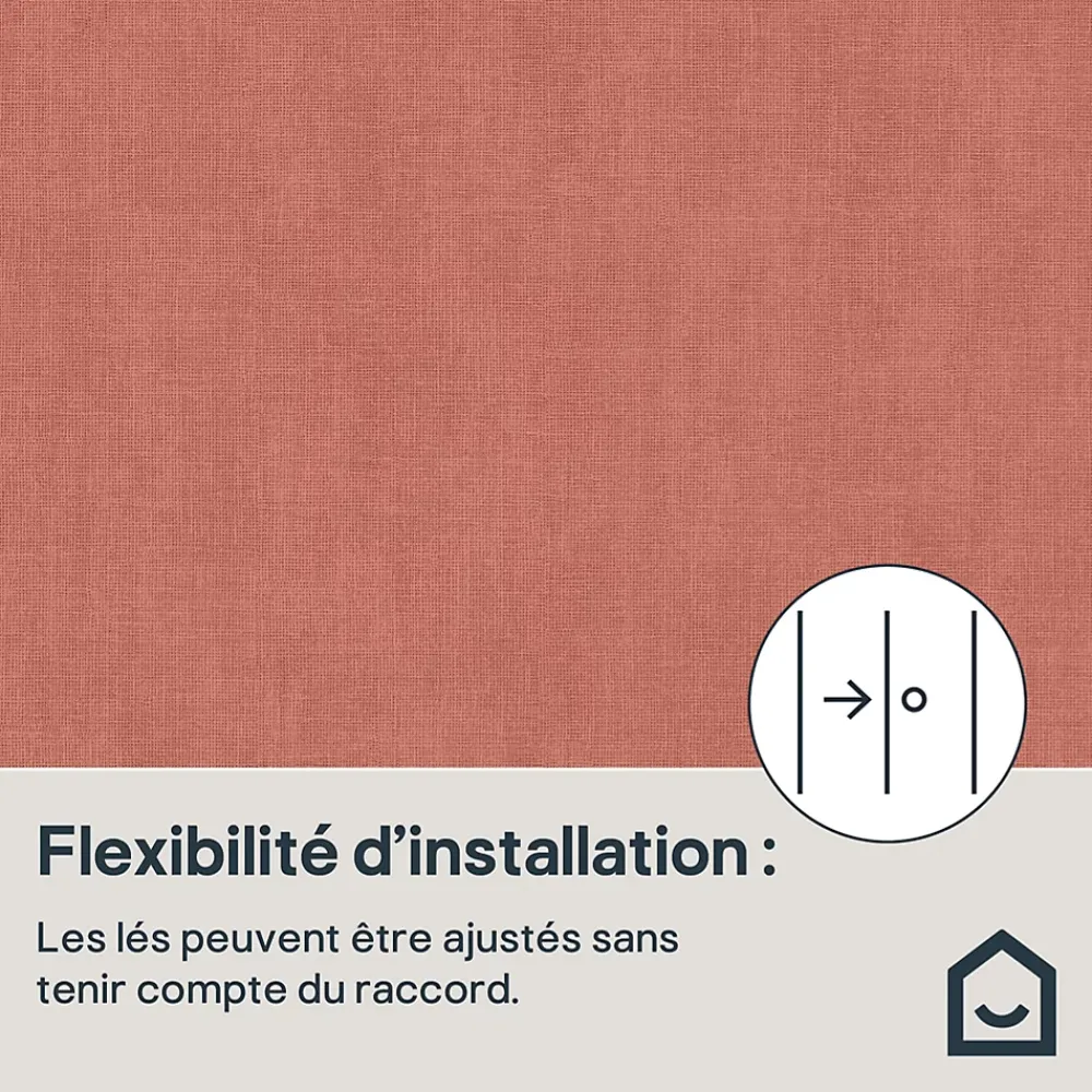GoodHome Papier Peint<Papier peint pré-encollé vinyle intissé uni terracotta Easy Roll Coppins l.53 x H.1005 cm