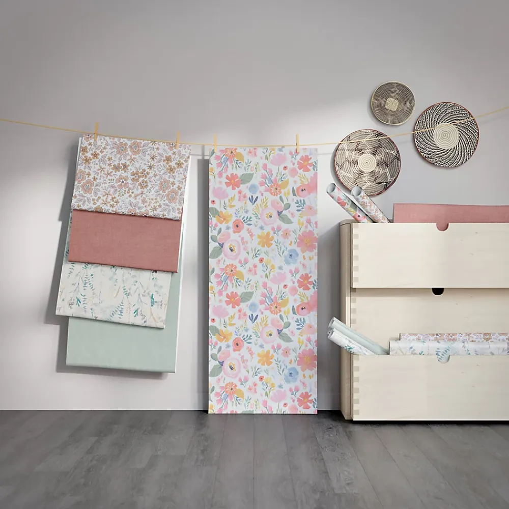 GoodHome Papier Peint<Papier peint pré-encollé vinyle intissé uni terracotta Easy Roll Coppins l.53 x H.1005 cm