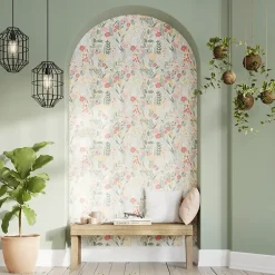 GoodHome Papier peint pré-encollé vinyle intissé fleuri Easy Roll Aristea multicolore l.53 x H.1005 cm- Papier Peint