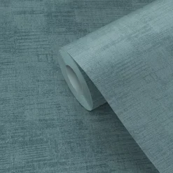 GoodHome Papier Peint<Papier peint pré-encollé vinyle intissé géométrique Easy Roll Chaumont bleu l.53 x H.1005 cm
