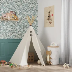 GoodHome Papier peint pré-encollé vinyle fleuri Easy Roll Aani fleurs bleu l.53 x H.1005 cm- Papier Peint