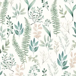 GoodHome Papier Peint<Papier peint pré-encollé vinyle intissé fleuri Easy Roll Chandos vert l.53 x H.1005 cm