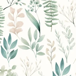 GoodHome Papier Peint<Papier peint pré-encollé vinyle intissé fleuri Easy Roll Chandos vert l.53 x H.1005 cm