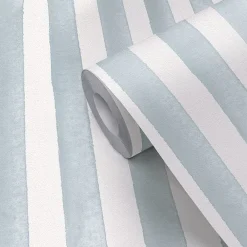 GoodHome Papier Peint<Papier peint pré-encollé vinyle à rayures Easy Roll Satori rayures bleu l.53 x H.1005 cm