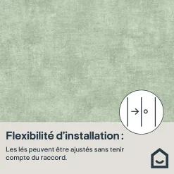 GoodHome Papier Peint<Papier peint pré-encollé vinyle intissé uni vert pailleté Easy Roll Bagatelle l.53 x H.1005 cm