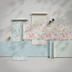 GoodHome Papier Peint<Papier peint pré-encollé vinyle intissé uni vert pailleté Easy Roll Bagatelle l.53 x H.1005 cm