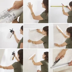 GoodHome Papier peint pré-encollé vinyle intissé feuillage Easy Roll Halton vert l.53 x H.1005 cm- Papier Peint