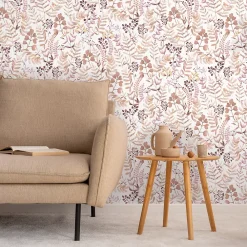 GoodHome Papier Peint<Papier peint pré-encollé vinyle intissé botanique Easy Roll Olivia rose l.53 x H.1005 cm