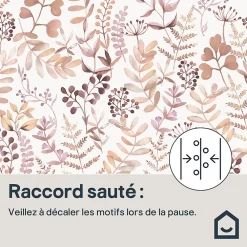 GoodHome Papier Peint<Papier peint pré-encollé vinyle intissé botanique Easy Roll Olivia rose l.53 x H.1005 cm