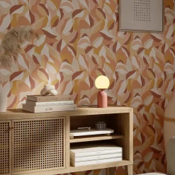GoodHome Papier Peint<Papier peint pré-encollé vinyle intissé art déco Easy Roll Apricot multicolore l.53 x H.1005 cm