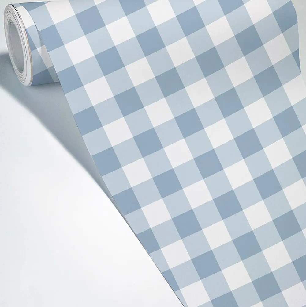 99Deco Papier Peint Panoramique<Papier peint raccordable - Vichy - Bleu - intissé : 150g/m² - 4 lés : 192x270cm