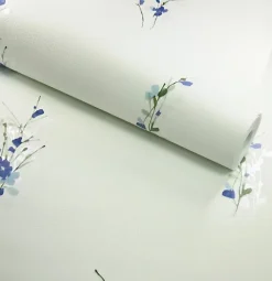 Décoweb Papier Peint<Papier peint vinyle expansé sur intissé - Aquarelle - Fleurs bleues - Rouleau(x)
