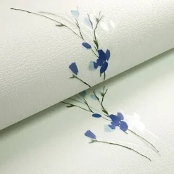 Décoweb Papier Peint<Papier peint vinyle expansé sur intissé - Aquarelle - Fleurs bleues - Rouleau(x)