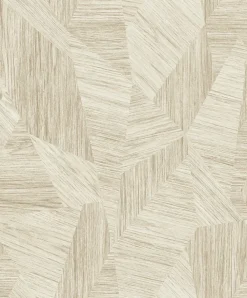 Grandeco Papier peint vinyle expansé intissé géométrique effet parquet Talenso chêne clair L.1005 x l.53cm- Papier Peint