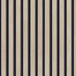 Grandeco Papier peint vinyle expansé intissé effet lattes de bois clair L.1005 x l.53cm- Papier Peint