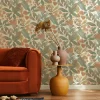 Rasch Papier Peint<Papier peint vinyle expansé intissé feuillage Tropico vert, terracotta L.1005 x l.53cm