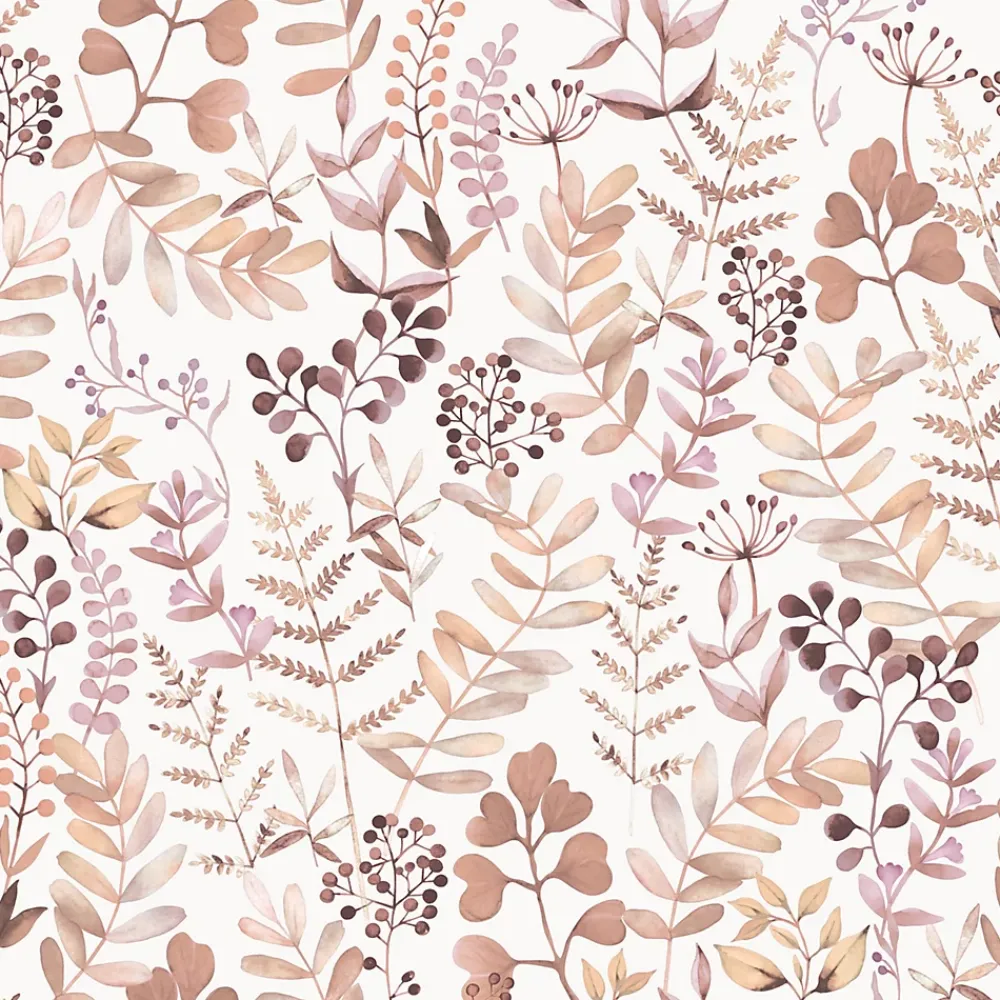 Ugepa Papier Peint<Papier peint vinyle grainé sur intissé botanique Olivia feuillage rose L.1001 x l.53 cm Ugépa