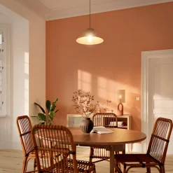 GoodHome Papier Peint<Papier peint vinyle intissé uni orange terracotta L.53 x l.1005 cm Aune