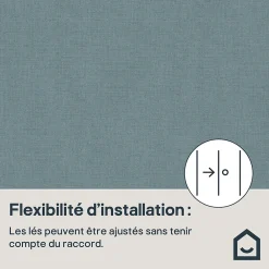 GoodHome Papier peint vinyle intissé uni bleu vert L.53 x l.1005 cm Tille- Papier Peint
