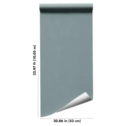 GoodHome Papier peint vinyle intissé uni bleu vert L.53 x l.1005 cm Tille- Papier Peint