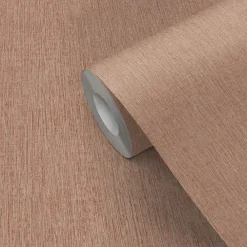 GoodHome Papier Peint<Papier peint vinyle intissé Bolyhos uni texturé terracotta L. 10,05m x l. 0,53m