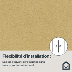 GoodHome Papier peint vinyle intissé uni aspect tissu jaune moutarde L.1005 x l.53cm , Mythe- Papier Peint