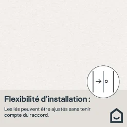 GoodHome Papier peint vinyle intissé uni aspect tissu blanc L.1005 x l.53cm , Mythe- Papier Peint