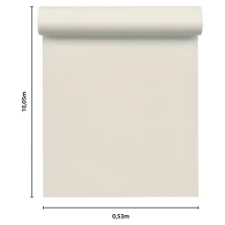 GoodHome Papier peint vinyle intissé uni aspect tissu blanc L.1005 x l.53cm , Mythe- Papier Peint