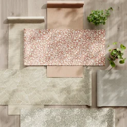 GoodHome Papier peint vinyle intissé Kohev géométrique beige L. 10,05m x l. 0,53m- Papier Peint