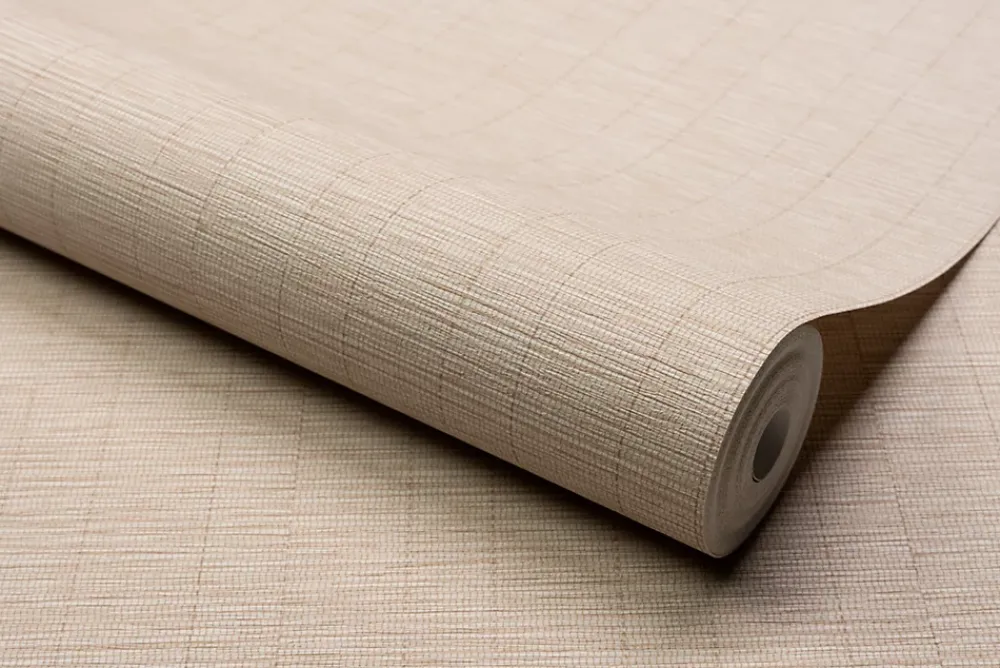 Grandeco Papier peint vinyle intissé uni texturé beige L.1005 x l.53cm , Bamboo- Papier Peint