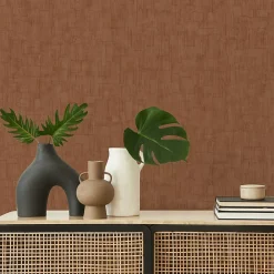 Lutece Papier Peint<Papier peint vinyle intissé uni Kopa terracotta L.1005 x l.53cm Lutèce